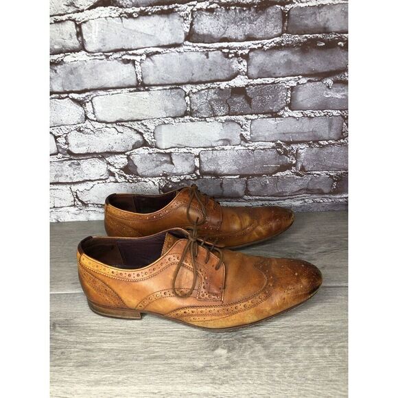 Ted Baker London Gryene Chili Brown Leather Derby Wingtip Oxfords Men 12M US/45 main image 11